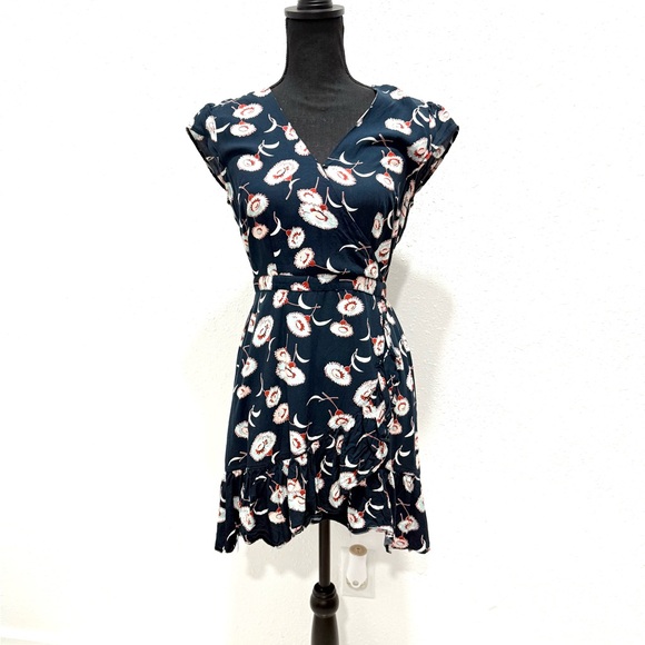 J. Crew Mercantile Floral Faux Wrap Mini Dress 2 - Picture 15 of 15